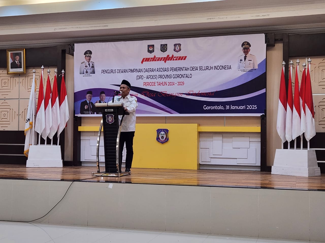 Pelantikan DPD APDESI Gorontalo Surta Wijaya tekankan Sinergi dan Transparansi